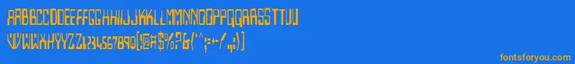 Homev2c Font – Orange Fonts on Blue Background