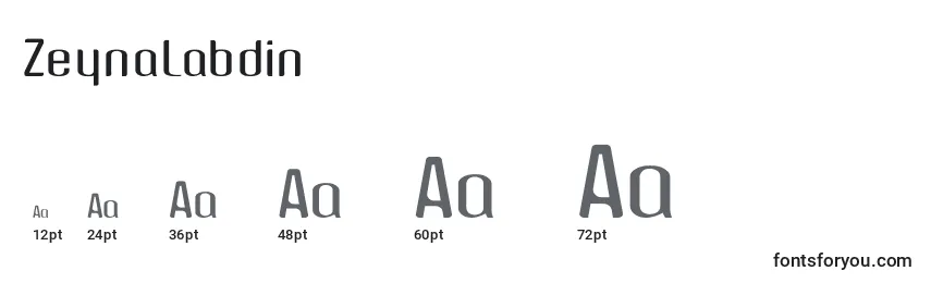 Zeynalabdin (83199) Font Sizes