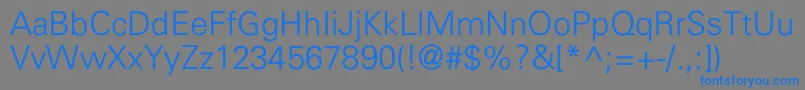 フォントUniversLightNormal – 灰色の背景に青い文字