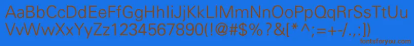 UniversLightNormal Font – Brown Fonts on Blue Background