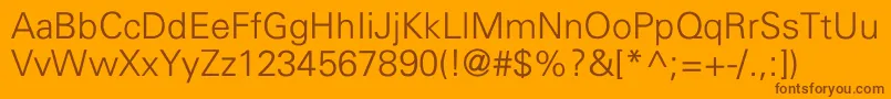 UniversLightNormal Font – Brown Fonts on Orange Background
