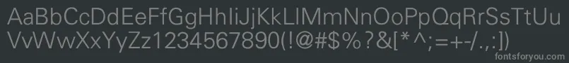 UniversLightNormal Font – Gray Fonts on Black Background