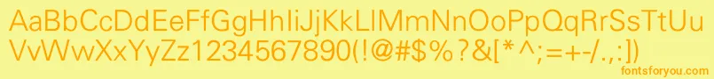 Police UniversLightNormal – polices orange sur fond jaune