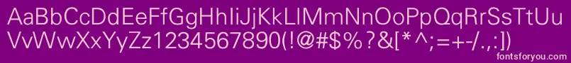 UniversLightNormal Font – Pink Fonts on Purple Background