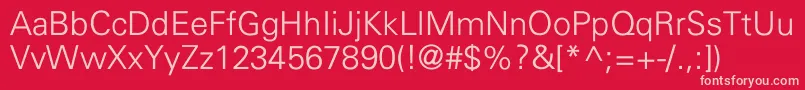 UniversLightNormal Font – Pink Fonts on Red Background