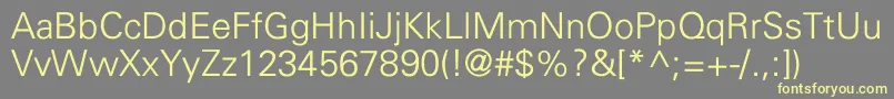 UniversLightNormal Font – Yellow Fonts on Gray Background