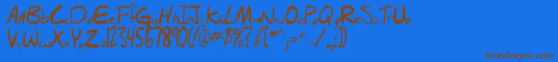 Hellobrady Font – Brown Fonts on Blue Background