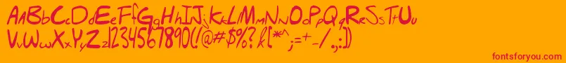 Hellobrady Font – Red Fonts on Orange Background
