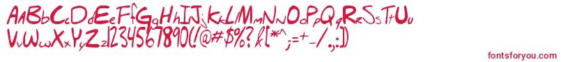 フォントHellobrady – 赤い文字