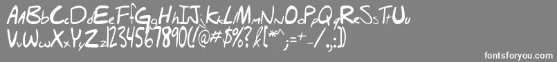 フォントHellobrady – 灰色の背景に白い文字