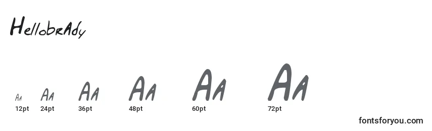 Hellobrady Font Sizes