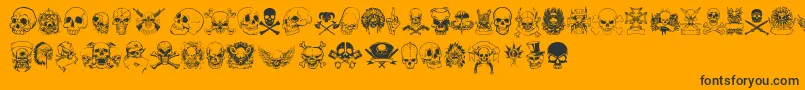 Fonte OnlySkulls – fontes pretas em um fundo laranja