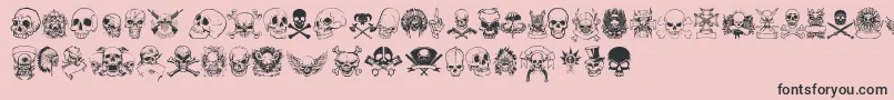 Fonte OnlySkulls – fontes pretas em um fundo rosa