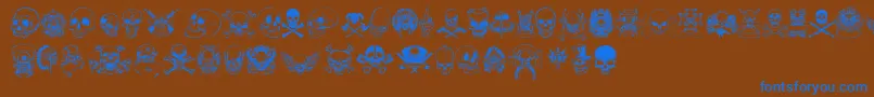 OnlySkulls Font – Blue Fonts on Brown Background