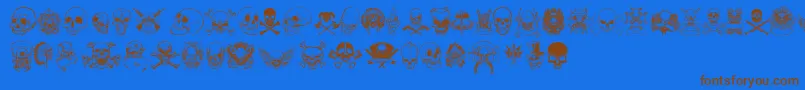 OnlySkulls Font – Brown Fonts on Blue Background