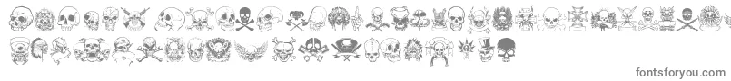 OnlySkulls-Schriftart – Graue Schriften auf weißem Hintergrund