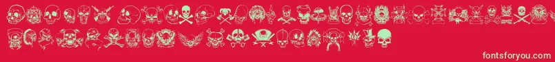 OnlySkulls Font – Green Fonts on Red Background