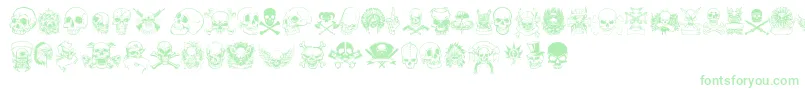 Fonte OnlySkulls – fontes verdes em um fundo branco