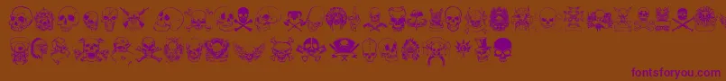 OnlySkulls-Schriftart – Violette Schriften auf braunem Hintergrund