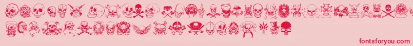 Police OnlySkulls – polices rouges sur fond rose