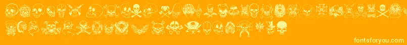 OnlySkulls Font – Yellow Fonts on Orange Background