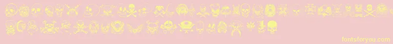 OnlySkulls Font – Yellow Fonts on Pink Background