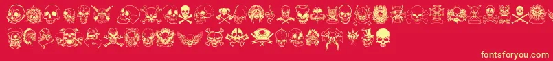 OnlySkulls Font – Yellow Fonts on Red Background