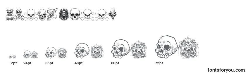 Größen der Schriftart OnlySkulls