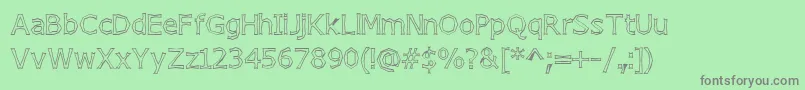 フォントChizzlerOutline – 緑の背景に灰色の文字