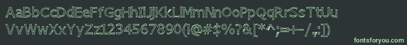 フォントChizzlerOutline – 黒い背景に緑の文字