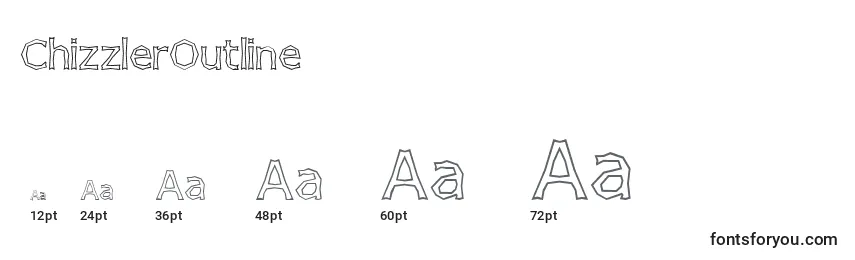 ChizzlerOutline Font Sizes