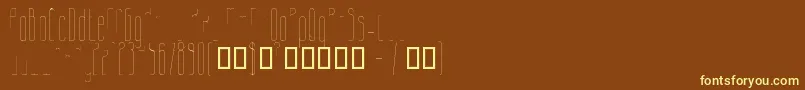 Fonte GalacticastleRegular – fontes amarelas em um fundo marrom