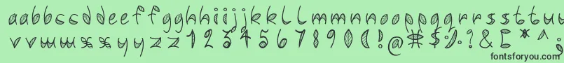 フォントLeafyfont – 緑の背景に黒い文字