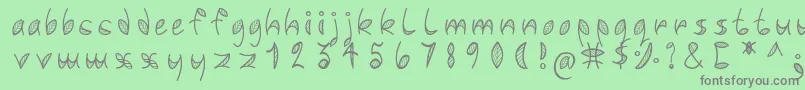 フォントLeafyfont – 緑の背景に灰色の文字