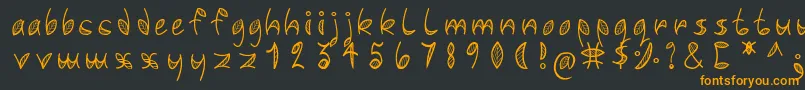 フォントLeafyfont – 黒い背景にオレンジの文字