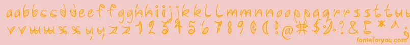 Leafyfont Font – Orange Fonts on Pink Background