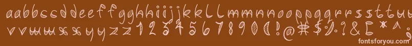 Leafyfont Font – Pink Fonts on Brown Background