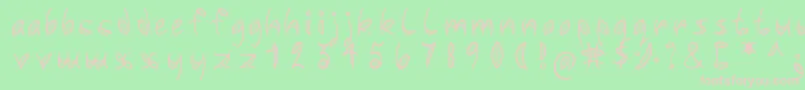 フォントLeafyfont – 緑の背景にピンクのフォント