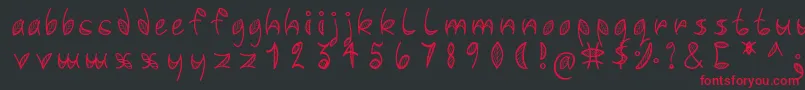 フォントLeafyfont – 黒い背景に赤い文字