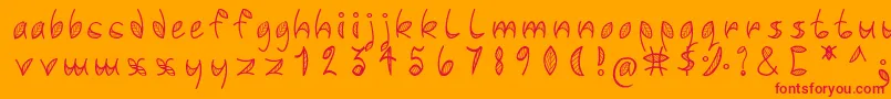 Leafyfont Font – Red Fonts on Orange Background