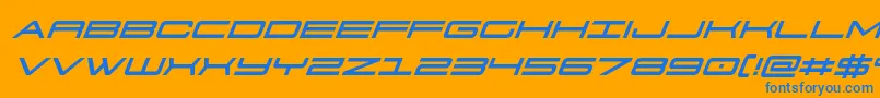 911porschav3ital Font – Blue Fonts on Orange Background