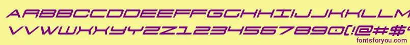 911porschav3ital Font – Purple Fonts on Yellow Background