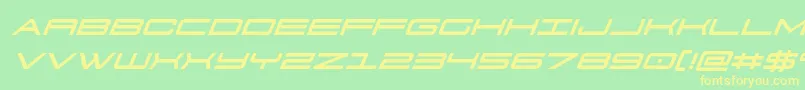フォント911porschav3ital – 黄色の文字が緑の背景にあります