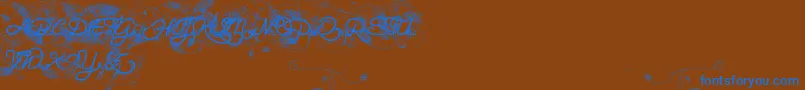 HeleneQueen.K Font – Blue Fonts on Brown Background