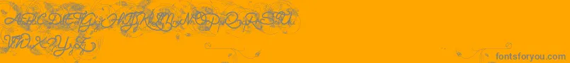 HeleneQueen.K Font – Gray Fonts on Orange Background
