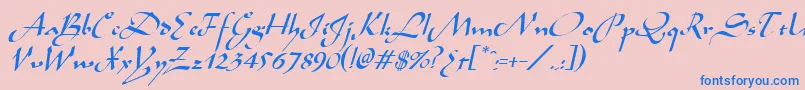 AladdinItalic Font – Blue Fonts on Pink Background