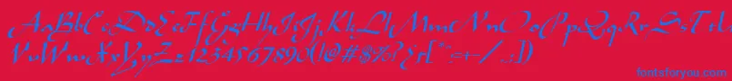 AladdinItalic Font – Blue Fonts on Red Background