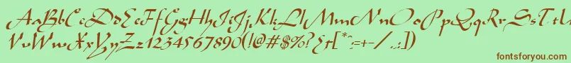 AladdinItalic Font – Brown Fonts on Green Background