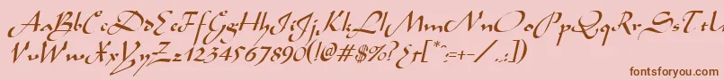 AladdinItalic Font – Brown Fonts on Pink Background