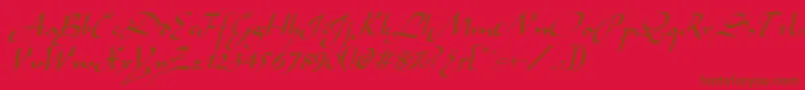 AladdinItalic Font – Brown Fonts on Red Background